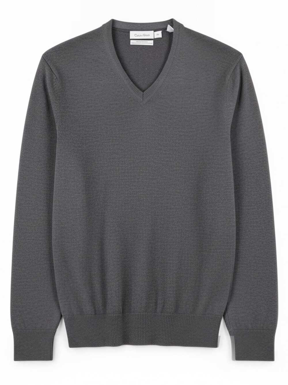 Calvin Klein Men's Wool Brown V-Neck Sweater